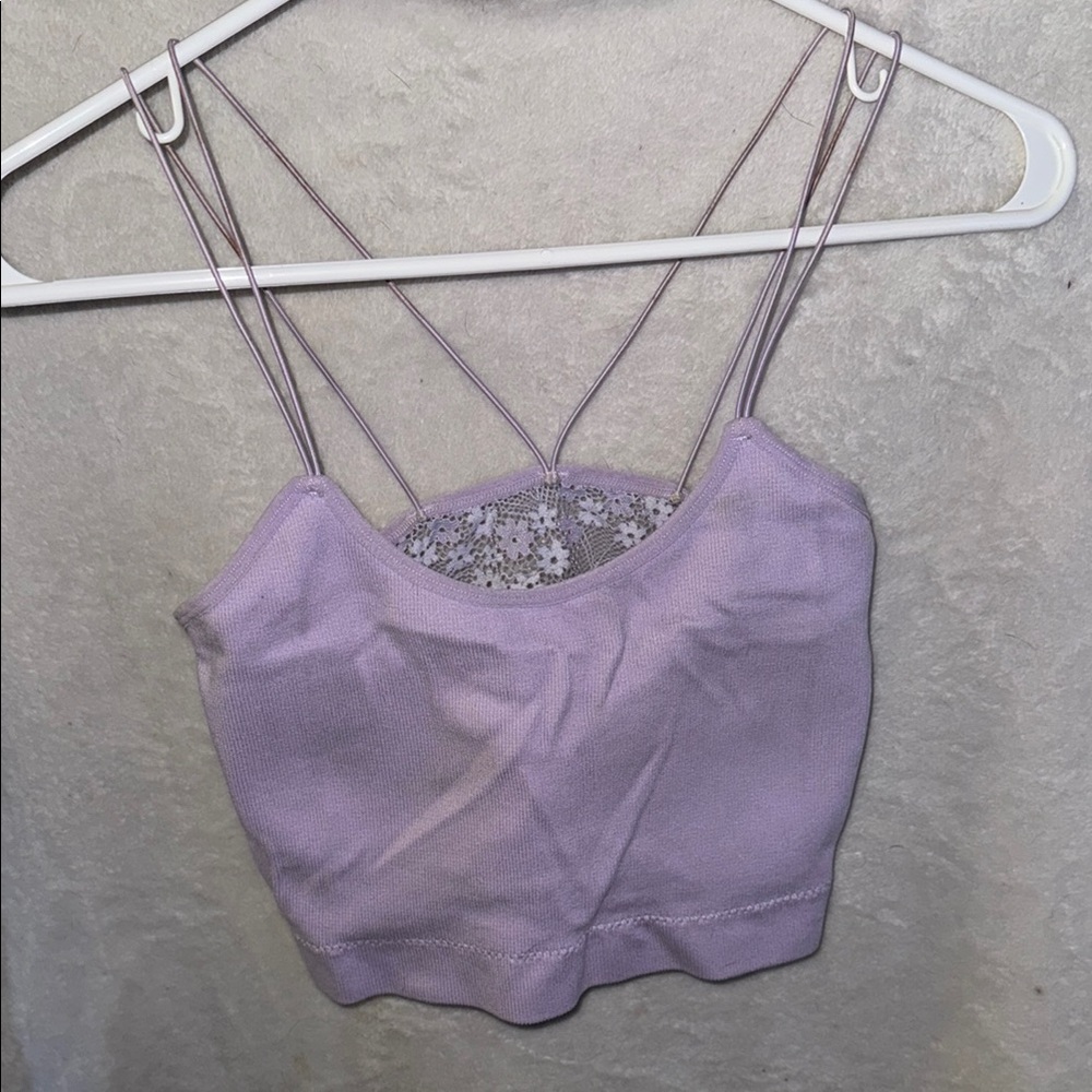 Lavender Spaghetti Strap Crop Top